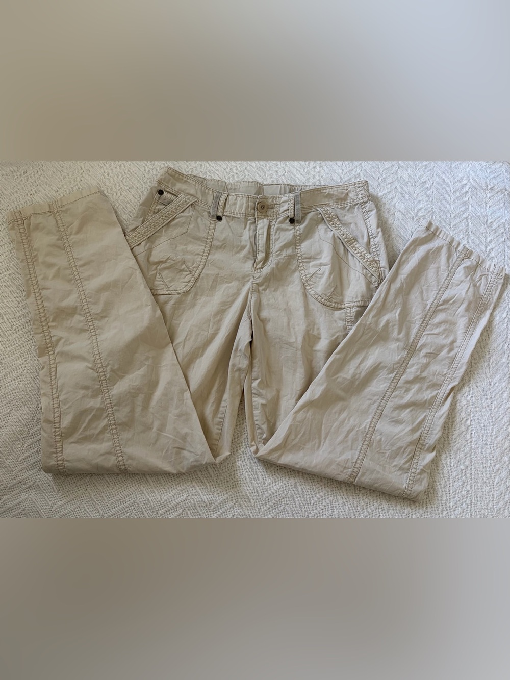 Chico's Women’s Light Beige Cotton Chinos